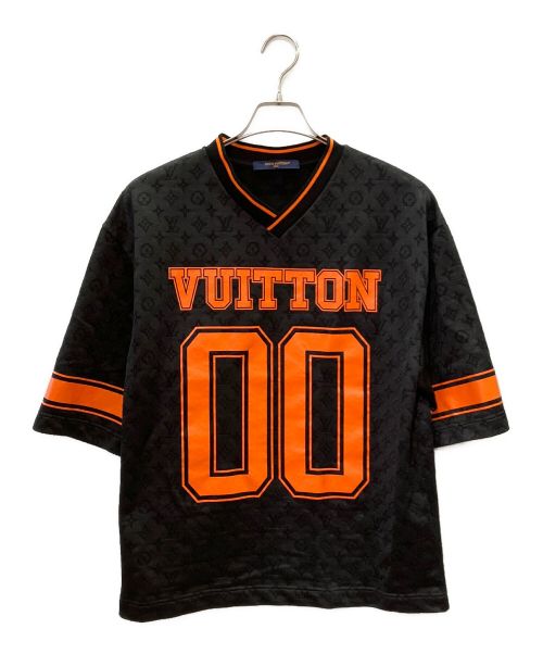 LOUIS VUITTON（ルイ ヴィトン）LOUIS VUITTON (ルイ ヴィトン) モノグラムスポーティVネックTシャツ ブラック×オレンジ サイズ:Sの古着・服飾アイテム