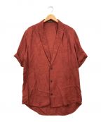 D.HYGENディーハイゲン）の古着「リネン×レーヨン塩縮染半袖テーラーシャツ」｜ブラウン