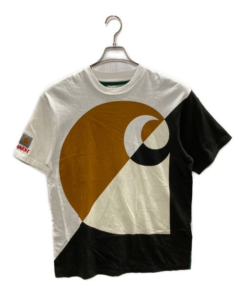 MARNI（マルニ）MARNI (マルニ) Carhartt WIP (カーハート) カラーブロック Tシャツ ホワイト×ベージュ サイズ:Sの古着・服飾アイテム