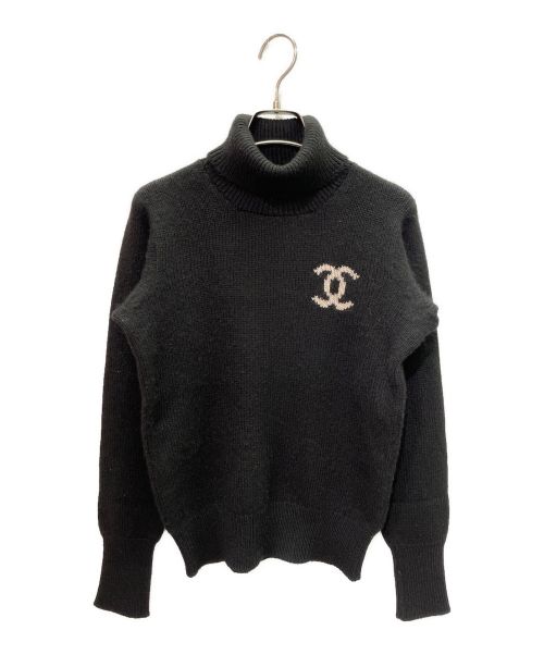 CHANEL（シャネル）CHANEL (シャネル) ココマークタートルネックニット ブラック サイズ:42の古着・服飾アイテム