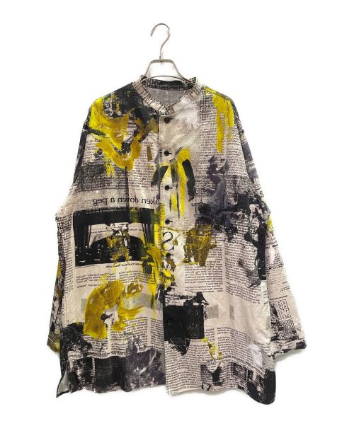 Yohji Yamamoto pour homme（ヨウジヤマモト プールオム）Yohji Yamamoto pour homme (ヨウジヤマモト プールオム) NEWSPAPER STAND COLLAR BLOUSE マルチカラー サイズ:2の古着・服飾アイテム