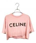CELINEセリーヌ）の古着「ワイドロゴ半袖カットソー」｜ピンク