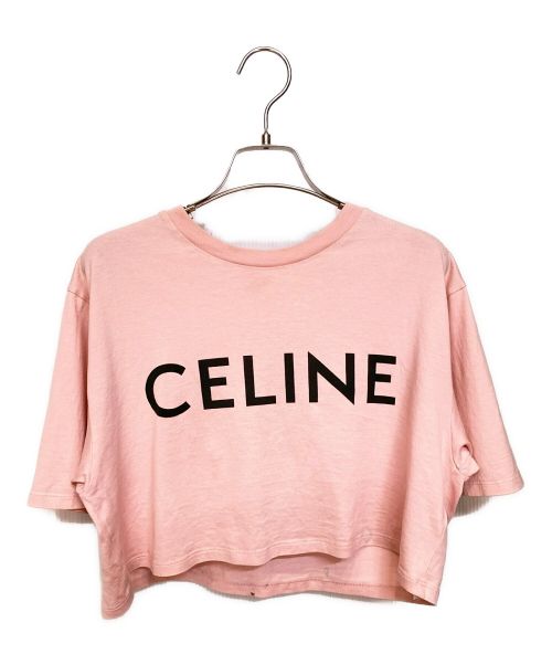 CELINE（セリーヌ）CELINE (セリーヌ) ワイドロゴ半袖カットソー ピンク サイズ:Sの古着・服飾アイテム