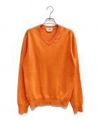 HERMESエルメス）の古着「Cashmere V-Neck Knit (カシミヤVネックニット)」｜オレンジ