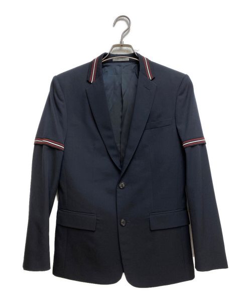 DIOR HOMME（ディオール オム）DIOR HOMME (ディオール オム) アームラインノッチドラペルテーラードジャケット/Arm Stripe SingleBreasted Jacket(アームストライプシングルブレステッドジャケット） ブラック サイズ:42の古着・服飾アイテム