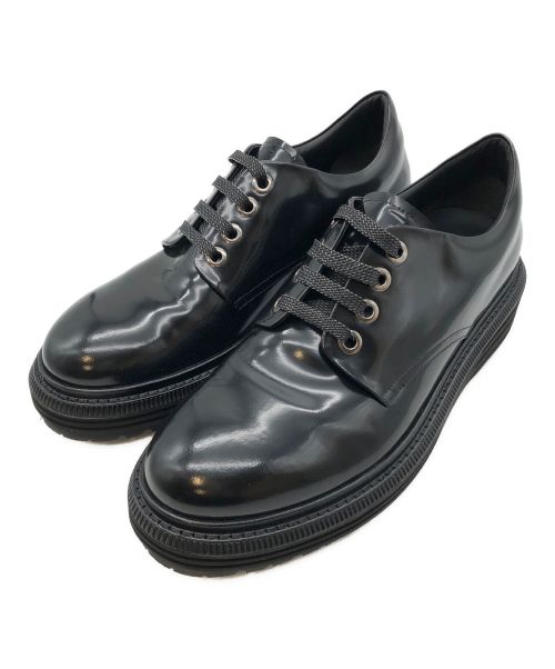 EMPORIO ARMANI（エンポリオアルマーニ）EMPORIO ARMANI (エンポリオアルマーニ) プレーントゥ パテントシューズ ブラック サイズ:SIZE 9 1/2の古着・服飾アイテム