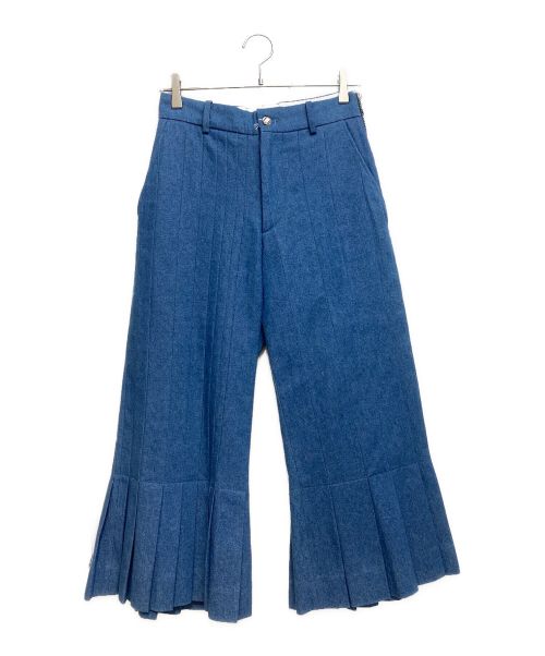 masu（エムエーエスユー）masu (エムエーエスユー) DENIM FRILL TROUSERS(デニムフリルトラウザーズ） ブルー サイズ:42の古着・服飾アイテム