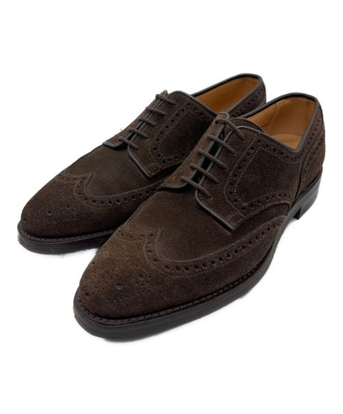 Crockett & Jones（クロケット＆ジョーンズ）Crockett & Jones (クロケット＆ジョーンズ) スウェード メダリオン シューズ ブラウン サイズ:6 1/2の古着・服飾アイテム