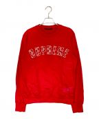 SUPREME×LOUIS VUITTONシュプリーム×ルイ ヴィトン）の古着「Arc Logo Crewneck」｜レッド