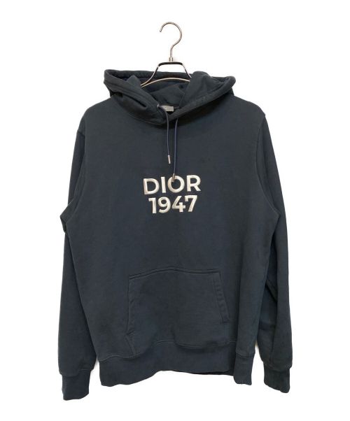 Christian Dior（クリスチャン ディオール）Christian Dior (クリスチャン ディオール) 24SS DIOR×OTANI WORKSHOPロゴ刺繍フーディー ネイビー サイズ:Mの古着・服飾アイテム