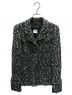 CHANEL（シャネル）の古着「Coco button tweed jacket」｜ブラック×ホワイト