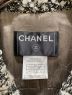 中古・古着 CHANEL (シャネル) Coco button tweed jacket ブラック×ホワイト サイズ:36：350000円