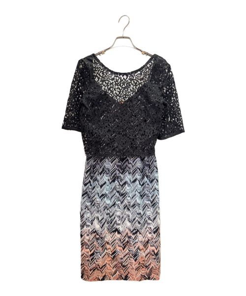 missoni（ミッソーニ）missoni (ミッソーニ) MISSONI Dresses レース グラデーション ワンピース ブルー×オレンジ サイズ:42の古着・服飾アイテム