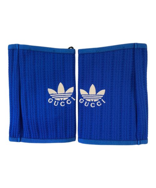 adidas（アディダス）adidas (アディダス) GUCCI (グッチ) Adidas Logo Knit Gloves (アディダスロゴニットグローブ) ブルー サイズ:L 未使用品の古着・服飾アイテム