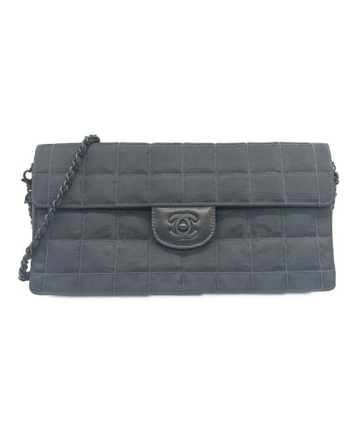 CHANEL（シャネル）CHANEL (シャネル) ニュートラベルライン シングルフラップ チェーンショルダーバッグ ブラック サイズ:26の古着・服飾アイテム