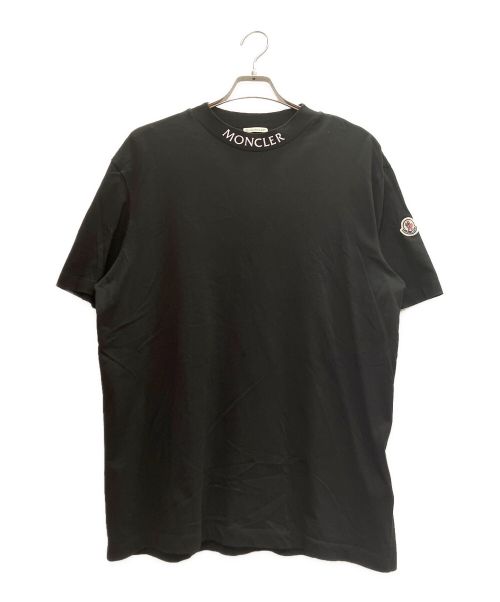 MONCLER（モンクレール）MONCLER (モンクレール) MAGLIA T-SHIRT ネックロゴ クルーネックカットソー ブラック サイズ:Lの古着・服飾アイテム