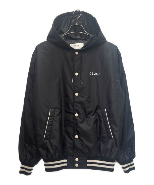 CELINE（セリーヌ）CELINE (セリーヌ) 24SS CELINE HOODED TEDDY JACKET IN LIGHT NYLON フーディ ナイロン テディ ジャケット  ネイビー サイズ:44の古着・服飾アイテム