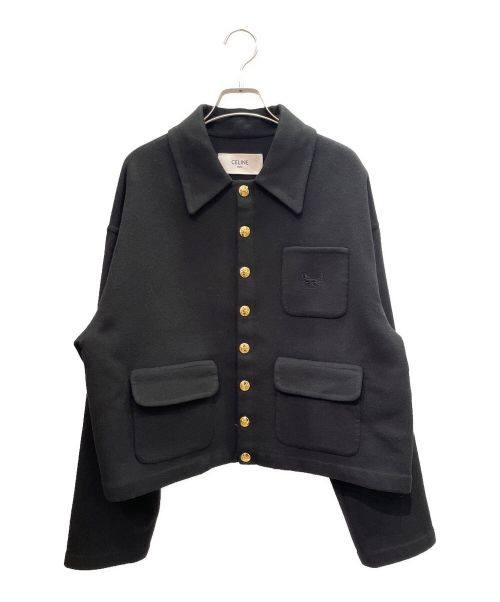 CELINE（セリーヌ）CELINE (セリーヌ) Classic SNAP BUTTONS CARDIGAN カシミヤ カーディガン ブラック サイズ:38の古着・服飾アイテム