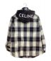 CELINE (セリーヌ) 21AW キルティングフランネルシャツフーデッドロゴブルゾン ブラック×ホワイト サイズ:44：100000円