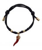 DOLCE & GABBANAドルチェ＆ガッバーナ）の古着「GOOD LUCK BRACELET WITH ENAMELED YELLOW GOLD PENDANT CHARM (グッドラックブレスレットウィズエナメルイエローゴールドペンダントチャーム)」