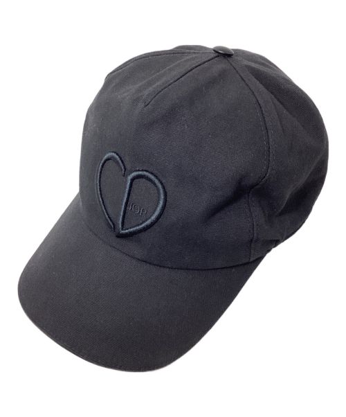 Christian Dior（クリスチャン ディオール）Christian Dior (クリスチャン ディオール) 22SS HEART LOGO EMBROIDERED CAP(ハートロゴエンブロイダリーキャップ) ブラックの古着・服飾アイテム