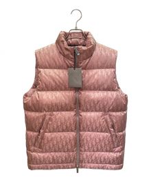 Christian Dior（クリスチャン ディオール）の古着「オブリーク柄 ダウンベスト/ Oblique Down Vest」｜ピンク