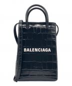 BALENCIAGAバレンシアガ）の古着「クロコ型押しショルダーポーチ」｜ブラック