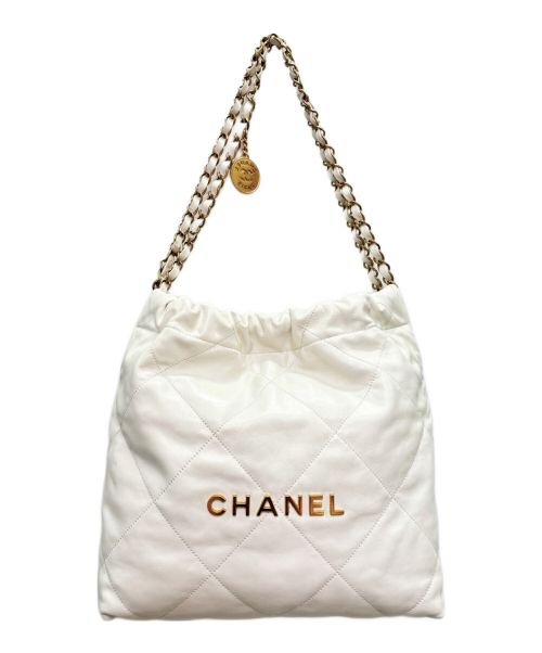 CHANEL（シャネル）CHANEL (シャネル) CHANEL 22 LINE SMALL マトラッセ チェーンショルダーバッグ ホワイト サイズ:スモール/SMALLの古着・服飾アイテム