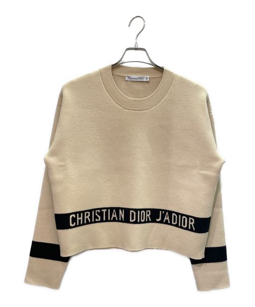 Christian Dior（クリスチャン ディオール）Christian Dior (クリスチャン ディオール) カシミヤ ロゴニット アイボリー サイズ:36の古着・服飾アイテム