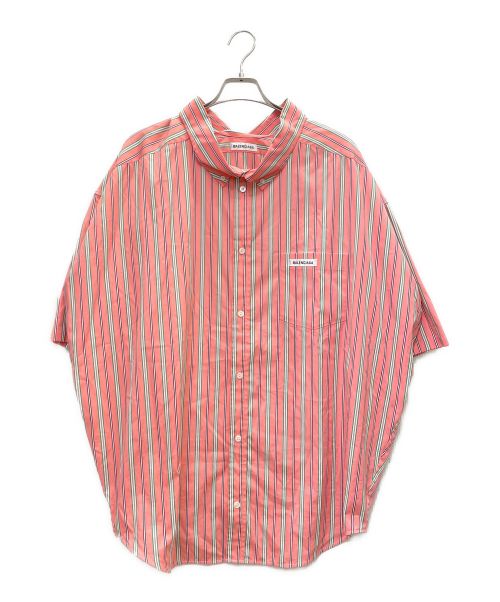 BALENCIAGA（バレンシアガ）BALENCIAGA (バレンシアガ) Striped Oversized Cotton Shirt ピンク×ホワイト サイズ:34の古着・服飾アイテム