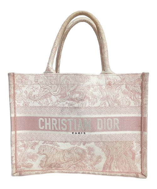 Christian Dior（クリスチャン ディオール）Christian Dior (クリスチャン ディオール) トワル ドゥ ジュイ エンブロイダリーブックトート ピンク サイズ:ミディアムの古着・服飾アイテム