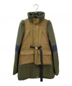 sacaiサカイ）の古着「Wool Melton×Grosgrain Blouson」｜カーキ