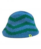 Supervsnスーパーヴィジョン）の古着「STRIPED KNIT BUCKET HAT」｜ブルー×グリーン