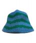 Supervsn (スーパーヴィジョン) STRIPED KNIT BUCKET HAT ブルー×グリーン：8000円