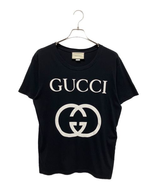 GUCCI（グッチ）GUCCI (グッチ) インターロッキングG オーバーサイズ 半袖Tシャツ ブラック サイズ:Sの古着・服飾アイテム