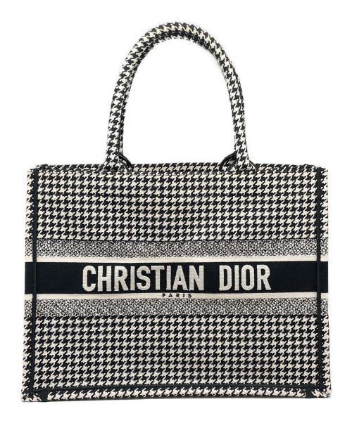 Christian Dior（クリスチャン ディオール）Christian Dior (クリスチャン ディオール) ブックトートミディアム ブラック×ホワイト サイズ:M（ミディアム）の古着・服飾アイテム