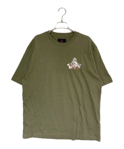 PALACE（パレス）PALACE (パレス) Vivienne Westwood (ヴィヴィアンウエストウッド) オーブTシャツ カーキ サイズ:Lの古着・服飾アイテム