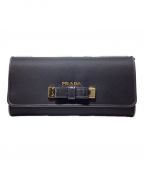 PRADAプラダ）の古着「SAFFIANO METAL WALLET(サフィアーノメタルウォレット)」｜ブラック