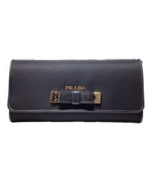 PRADA（プラダ）の古着「SAFFIANO METAL WALLET(サフィアーノメタルウォレット)」｜ブラック