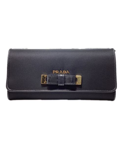 PRADA（プラダ）PRADA (プラダ) SAFFIANO METAL WALLET(サフィアーノメタルウォレット) ブラックの古着・服飾アイテム