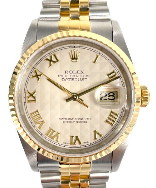 ROLEX（ロレックス）ROLEX (ロレックス) デイトジャスト Ref.M16233 アイボリーピラミッドの古着・服飾アイテム