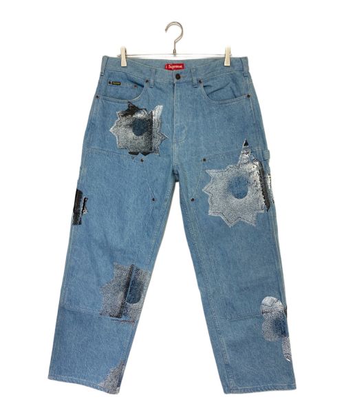 SUPREME（シュプリーム）SUPREME (シュプリーム) Nate Lowman (ネイト・ロウマン) Double Knee Painter Pants インディゴ サイズ:34の古着・服飾アイテム