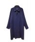 HOMME PLISSE ISSEY MIYAKE（オムプリッセ イッセイ ミヤケ）の古着「Pleats Stencil Collar Coat（プリーツステンカラーコート）」｜ネイビー