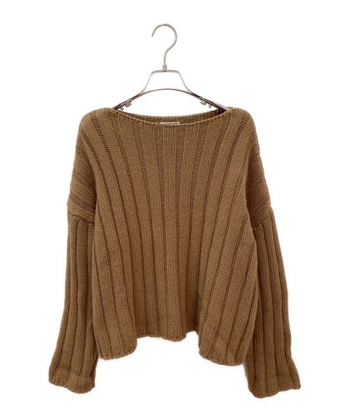 AURALEE（オーラリー）AURALEE (オーラリー) BABY CAMELHAIR CORD RIB KNIT ブラウン サイズ:1の古着・服飾アイテム