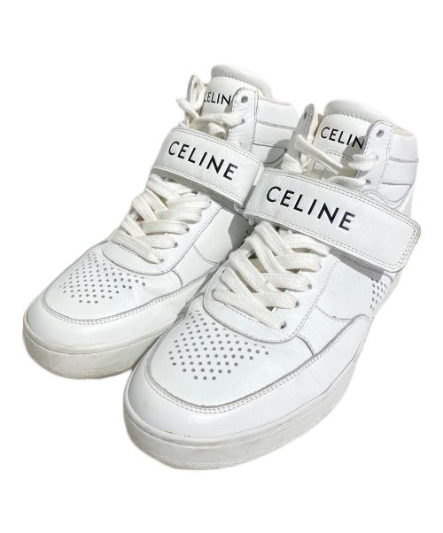 CELINE（セリーヌ）CELINE (セリーヌ) ロゴハイカットスニーカー ホワイト サイズ:37の古着・服飾アイテム