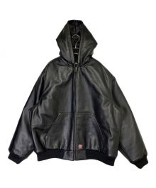 SUPREME×Dickies（シュプリーム×ディッキーズ）の古着「Hooded Leather Work Jacket」｜ブラック