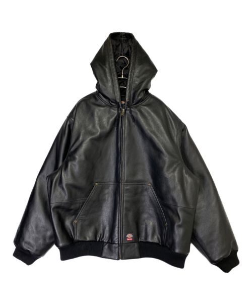 SUPREME（シュプリーム）SUPREME (シュプリーム) Dickies (ディッキーズ) Hooded Leather Work Jacket ブラック サイズ:XLの古着・服飾アイテム