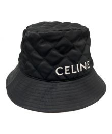 CELINE（セリーヌ）の古着「ロゴナイロンバケットハット」｜ブラック×オレンジ