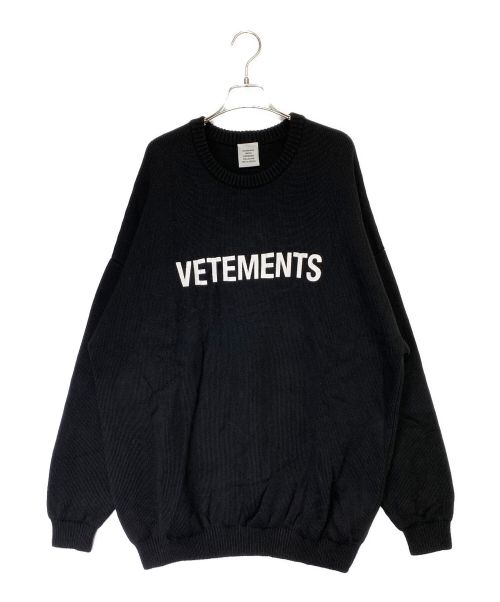 vetement（ヴェットモン）vetement (ヴェットモン) フロントロゴニット ブラック サイズ:XLの古着・服飾アイテム