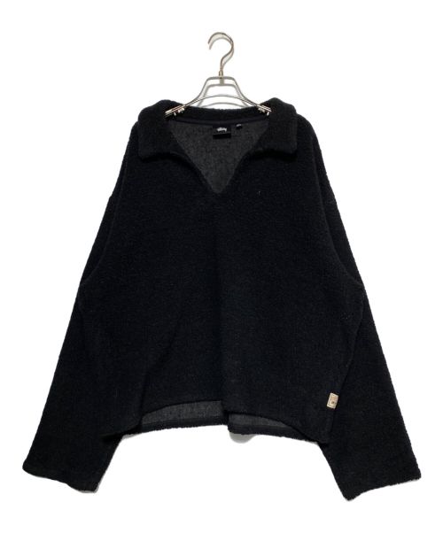 stussy（ステューシー）stussy (ステューシー) WOOL BLEND SHERPA PULLOVER ブラック サイズ:XLの古着・服飾アイテム